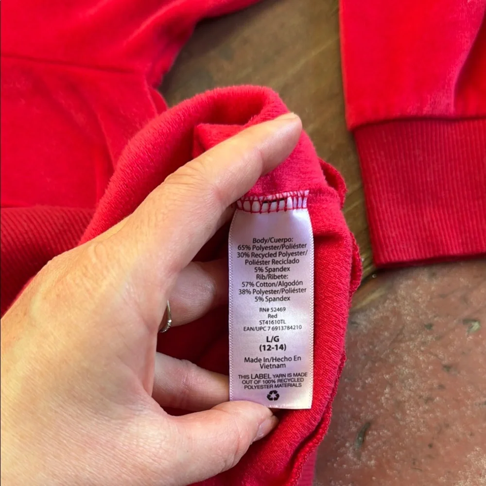 Secret Treasures Velour Red PJ Pajama Top